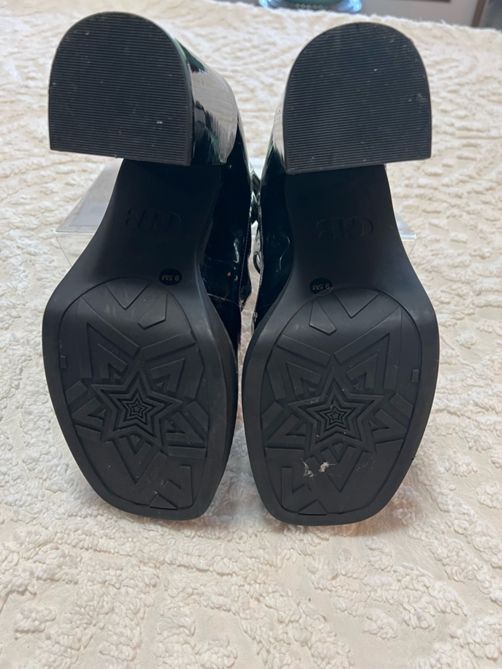Gianni Bini Black Patent Multi-Strap Block Heel Pumps - Picture 6 of 7